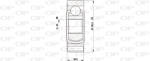 OPEN PARTS Шарнирный комплект, приводной вал CVJ5428.20